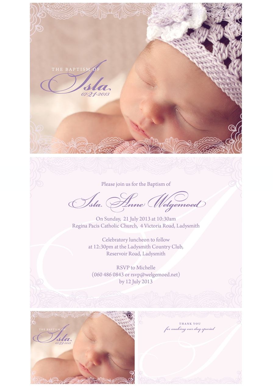 Isla Babtism Invitation